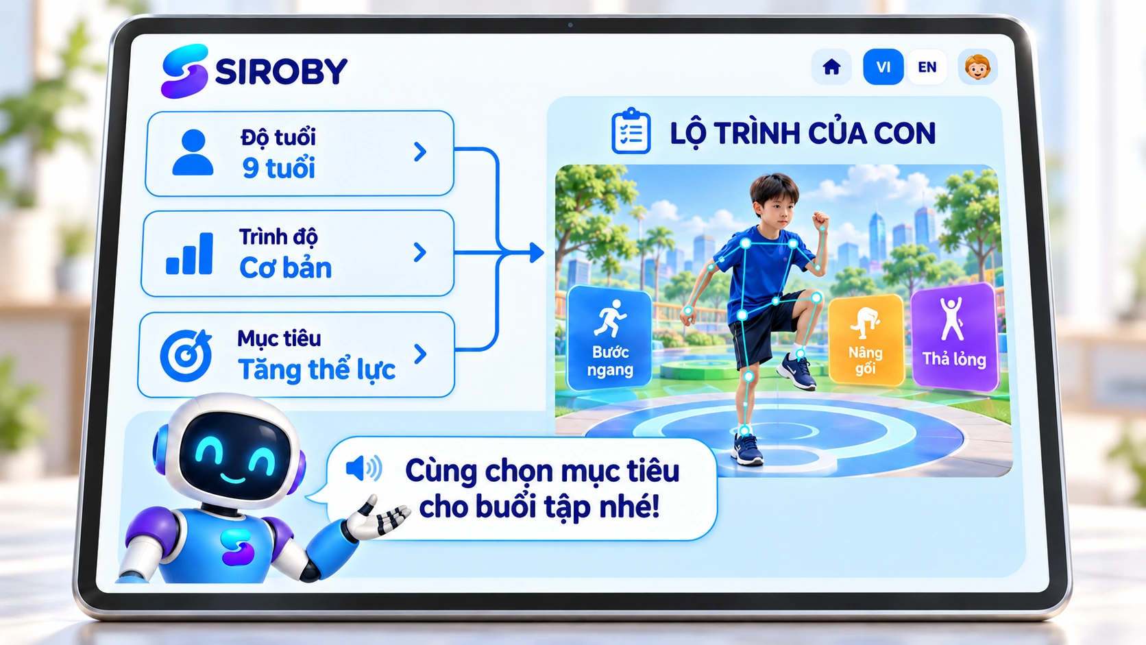 Độ tuổi, khả năng và mục tiêu cùng tạo nên lộ trình của con.